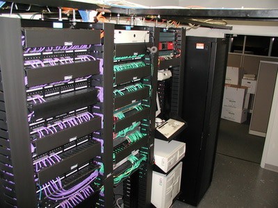 Green and Purple Network Rack